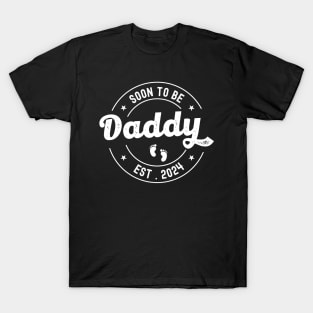 Soon To Be Daddy Est 2024 Father's Day First Time New Dad T-Shirt